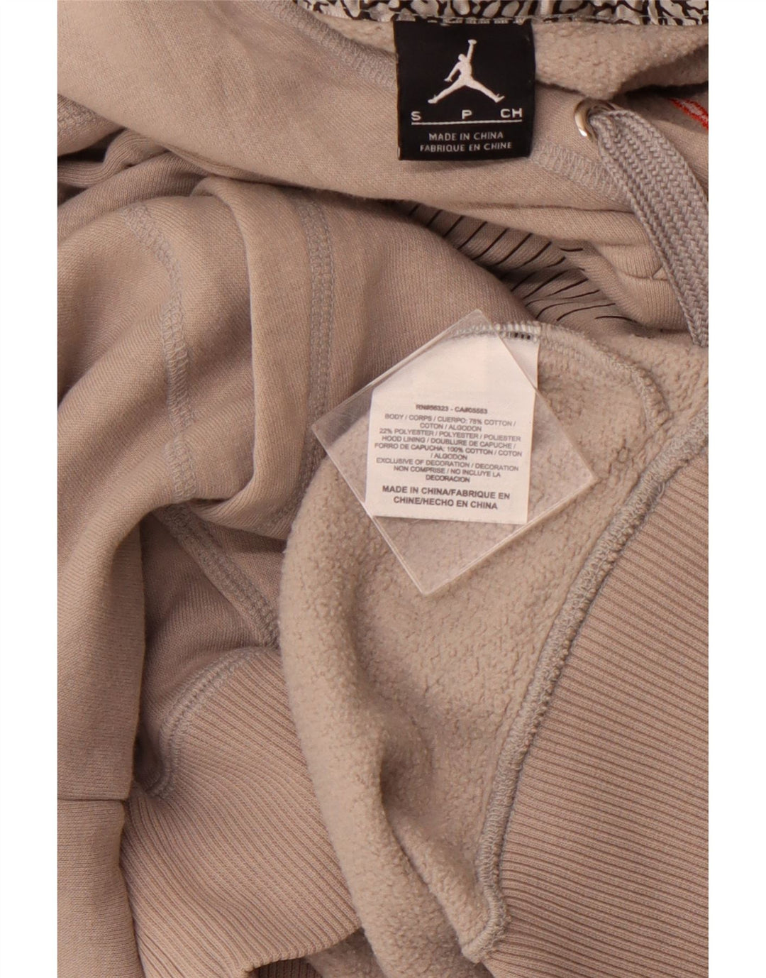 JORDAN Herren-Kapuzenpullover mit Grafik, Größe S, graue Baumwolle