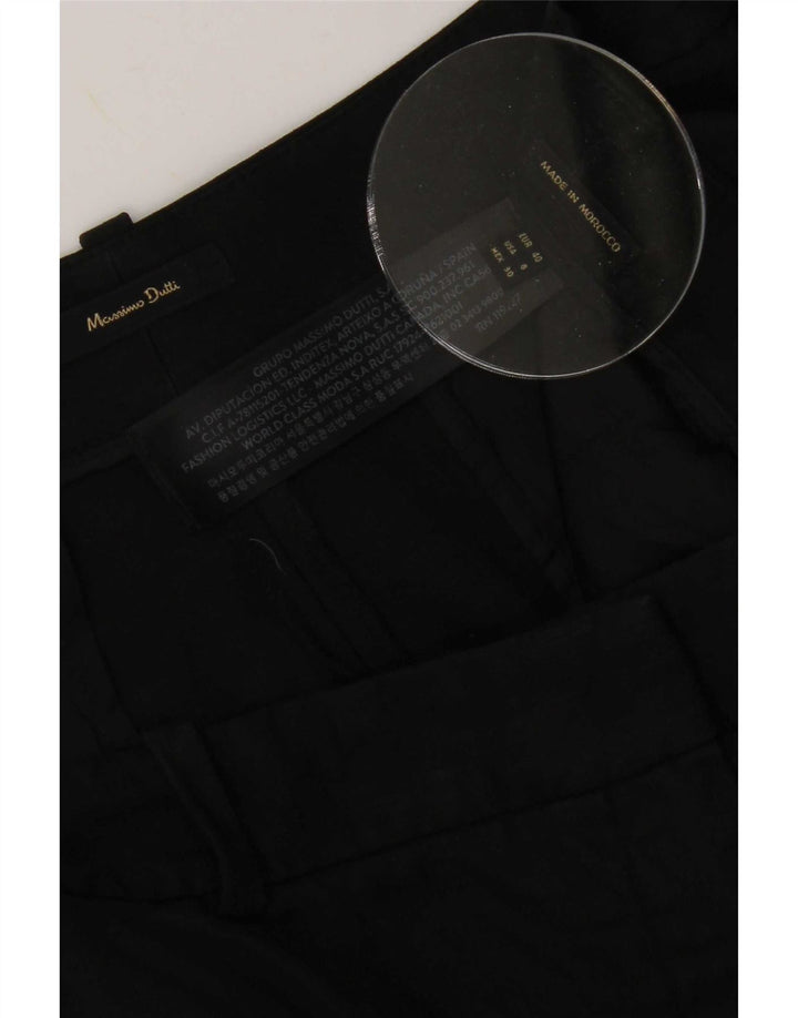 Massimo Dutti Damen Kurze Hose EU 40 Medium W30 L25 Schwarzes Leinen