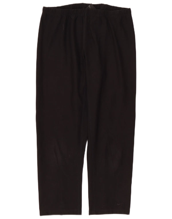 NIKE Damen Dri Fit Trainingshose UK 12 Mittelschwarzes Polyester