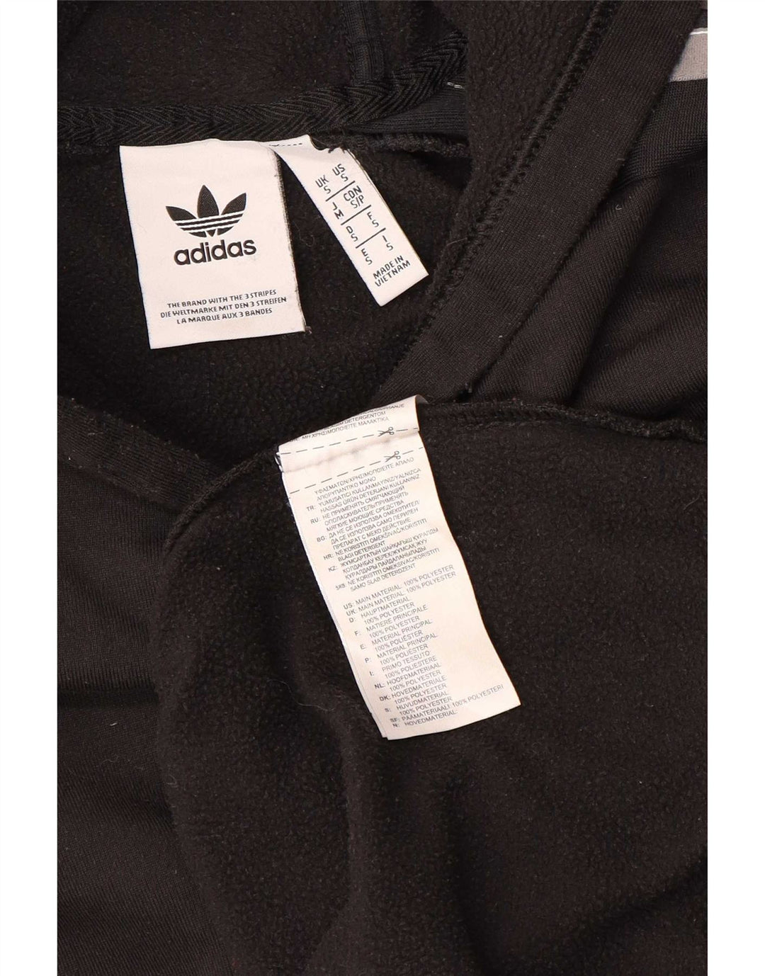 Adidas Herren Graphic Hoodie Pullover Small Schwarz Colourblock Polyester