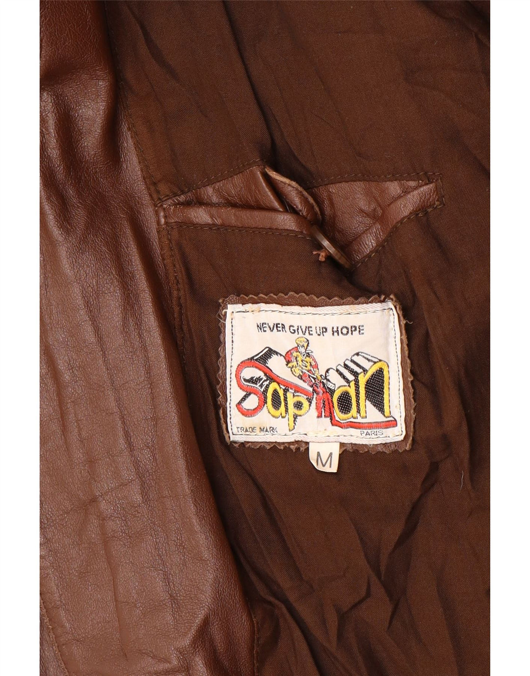 VINTAGE Herren Lederjacke UK 38 Mittelbraun