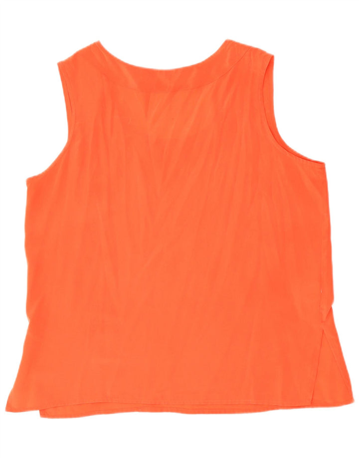 Vintage Damen Ärmelloses Blusentop UK 14 Groß Orange