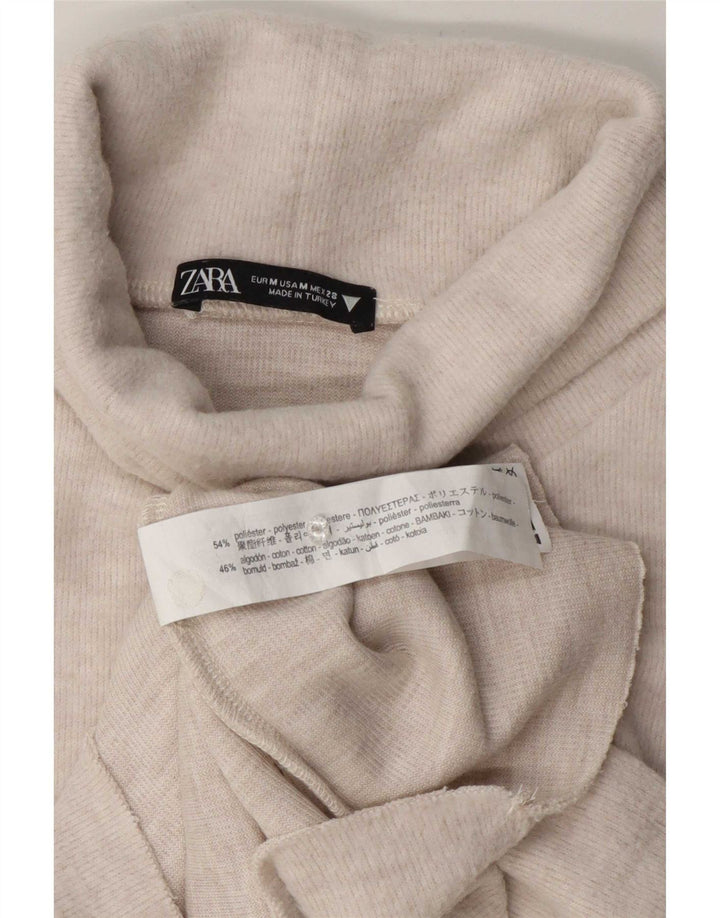 Zara Damen Weste Top UK 12 Medium Beige Polyester