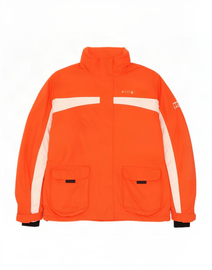 Vintage Damen Skijacke UK 16 Großes rotes Colourblock-Polyamid