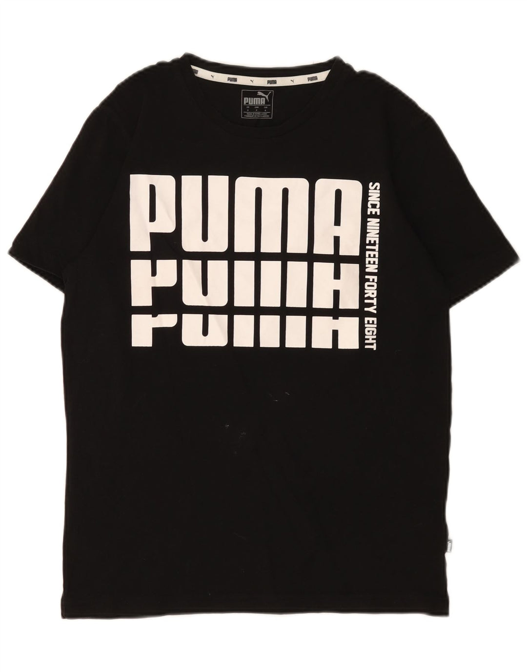 Puma Herren Grafik T-Shirt Top Small Schwarz Baumwolle
