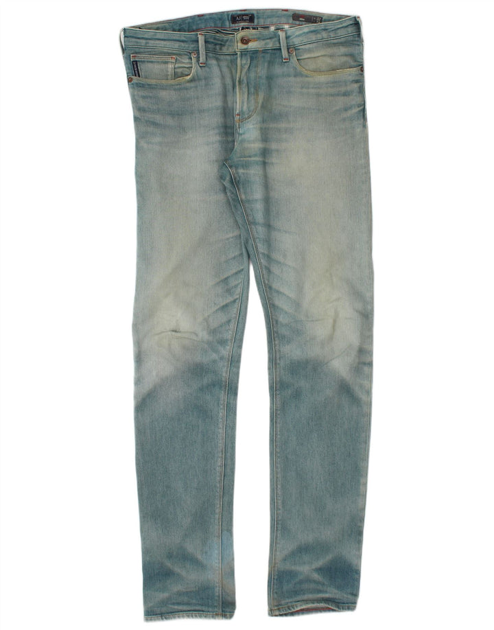 ARMANI Herren Slim Jeans W32 L34 Blaue Baumwolle