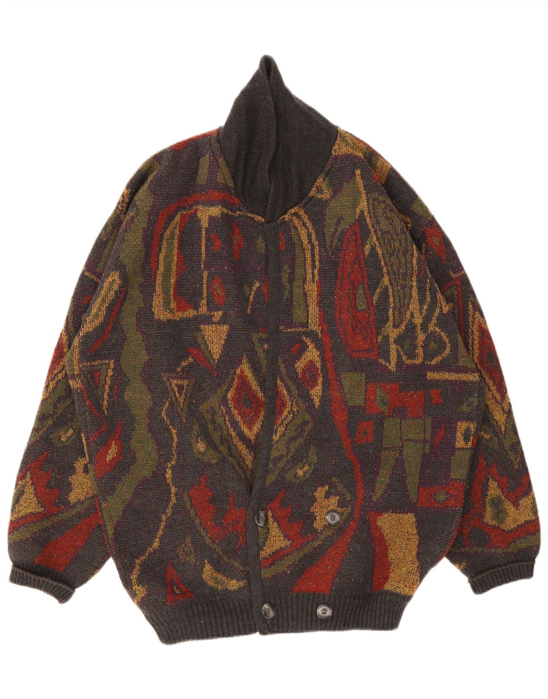 Frank Alexs Herren-Cardigan-Pullover IT 56 2XL Mehrfarbig Geometrisch