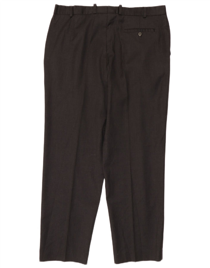 Gerade Herren-Anzughose von Marks & Spencer, W38, L31, schwarze Wolle