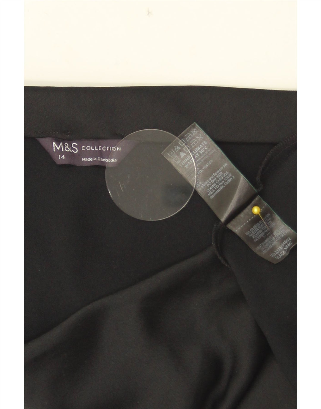 Marks & Spencer Damen A-Linienrock UK 14 Large W33 Schwarz Polyester