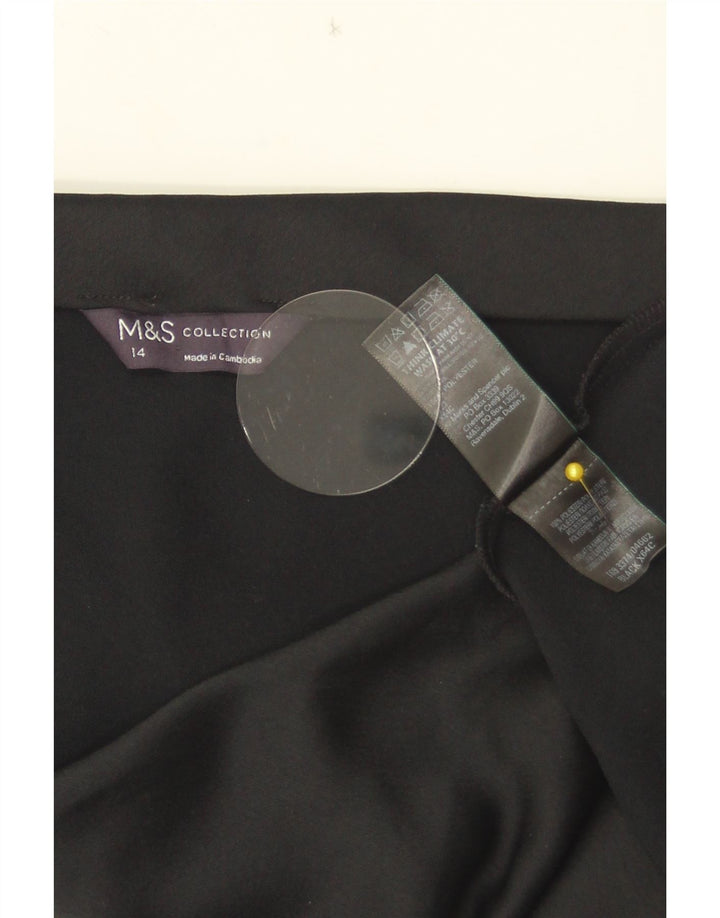 Marks & Spencer Damen A-Linienrock UK 14 Large W33 Schwarz Polyester