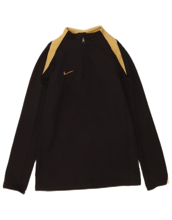 Nike Jungen Dri Fit Pullover-Trainingsoberteil mit Reißverschluss, 8–9 Jahre, Größe S, Schwarz