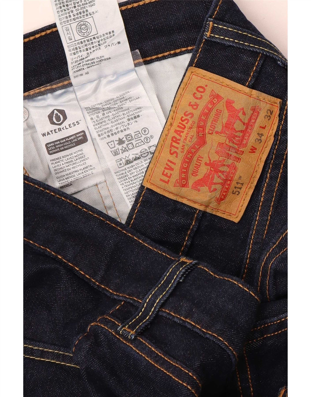Levi's Herren 511 Slim Jeans W34 L32 Marineblau Baumwolle