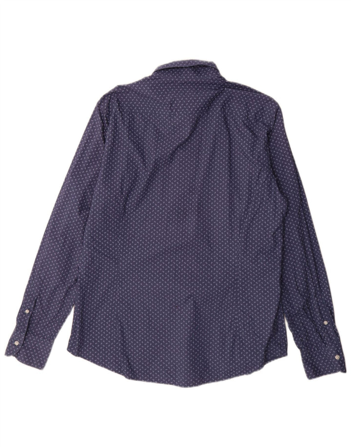 Zara Herren-Hemd, groß, marineblau, geblümt