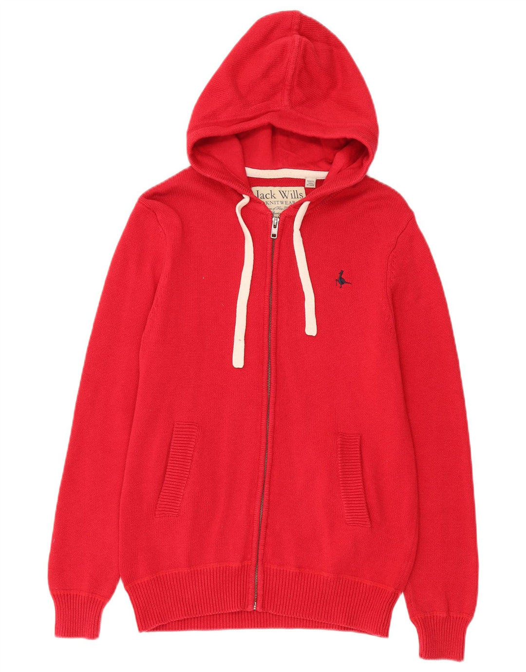 Jack Wills Herren-Strickjacke mit Kapuze, klein, aus roter Baumwolle