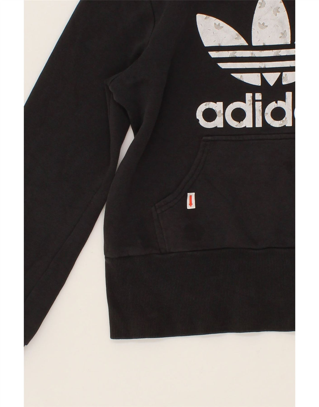 ADIDAS Womens Graphic Hoodie Jumper EU 38 Medium Black Cotton Vintage Adidas and Second-Hand Adidas from Messina Hembry 