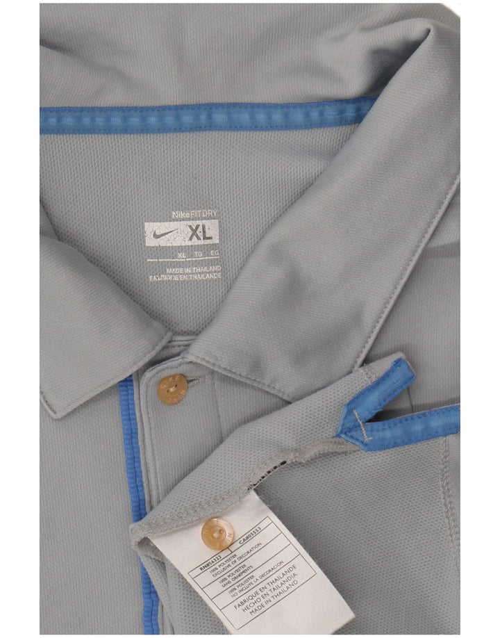 NIKE Herren Poloshirt XL Grau Polyester