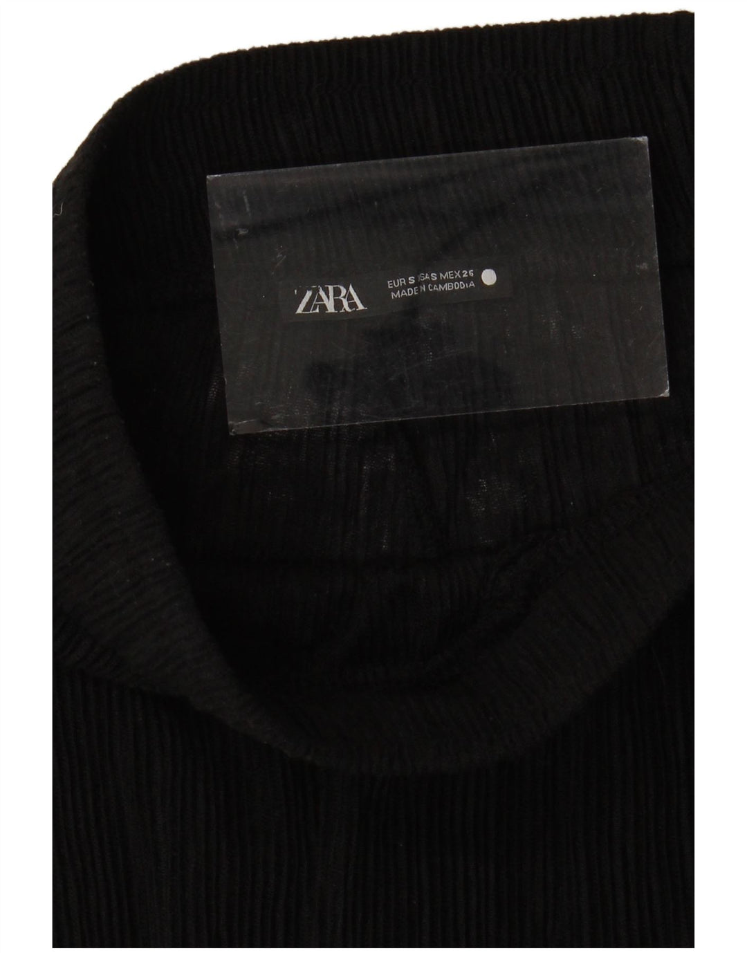 Zara Damen Durchsichtige Hose mit weitem Bein, Größe S, W24, L31, Schwarz