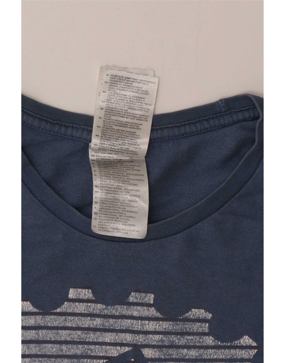Adidas Herren Grafik-T-Shirt aus mittelblauer Baumwolle