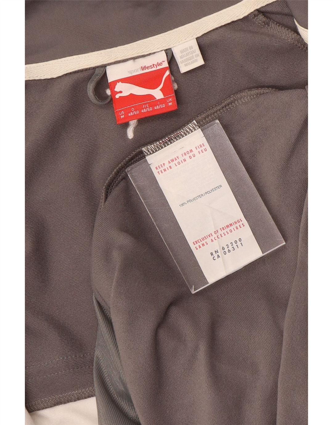 PUMA Herren-Trainingsanzug-Top-Jacke, mittelgraues Farbblock-Polyester