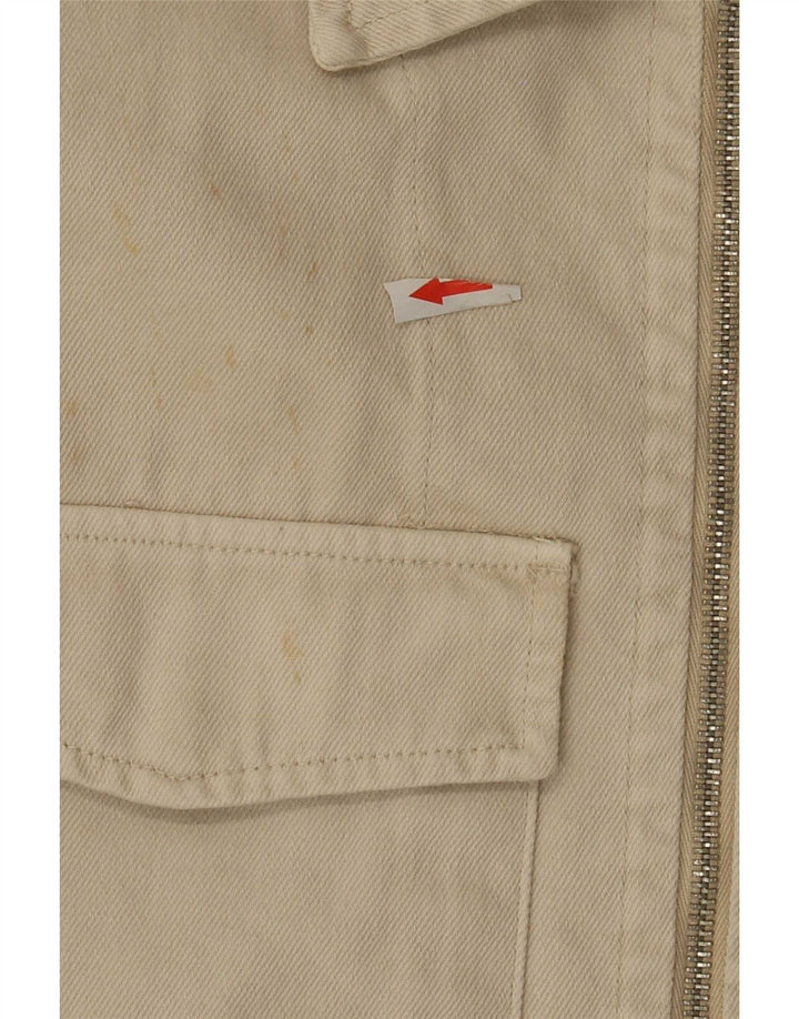 Zara Herren Utility Jacke UK 42 XL Beige Baumwolle