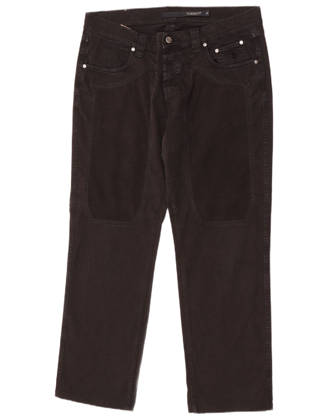 Jeckerson Herren Straight Jeans W38 L30 Schwarze Baumwolle