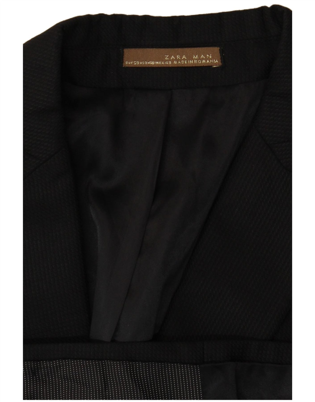 Zara Herren-Blazer mit 2 Knöpfen, EU 50, mittelschwarz, Nadelstreifen