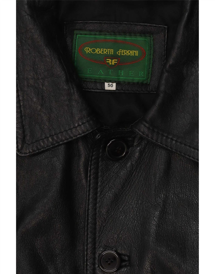 Roberta Ferrini Herren Lederjacke IT 50 Large Schwarz