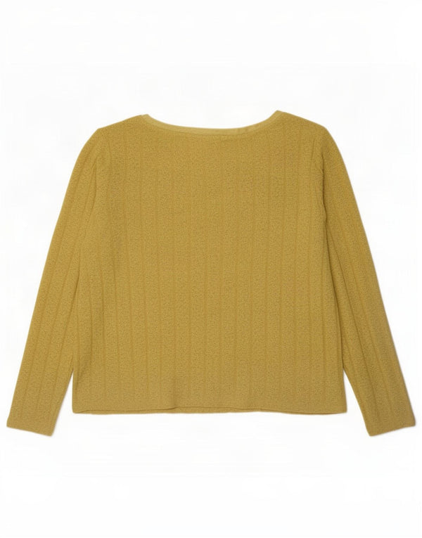 Marks & Spencer Damen Top Langarm UK 14 Large Gelb Polyester