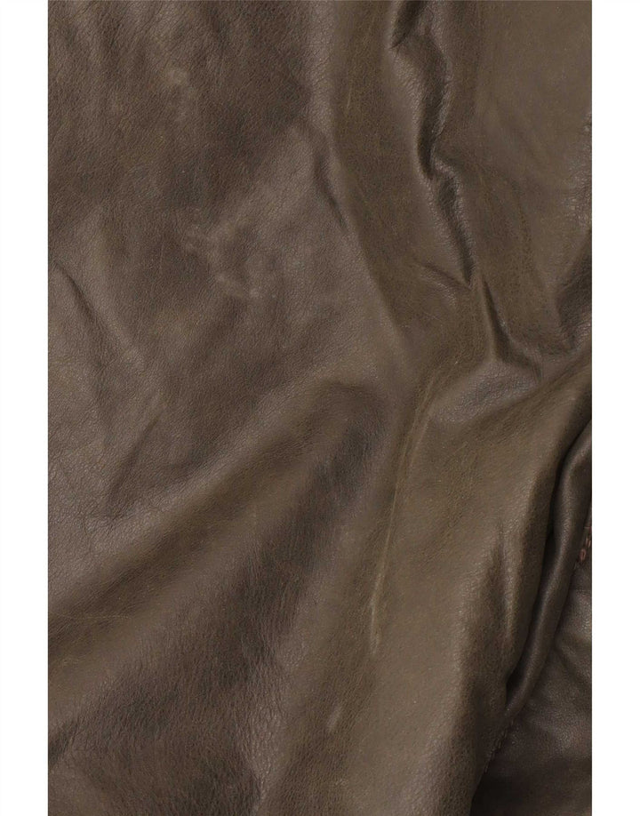 Vintage Herren Ledermantel IT 50 Large Khaki