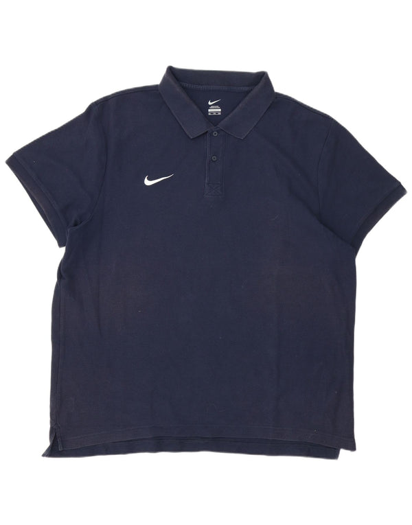 Nike Herren Poloshirt 2XL Marineblau Baumwolle