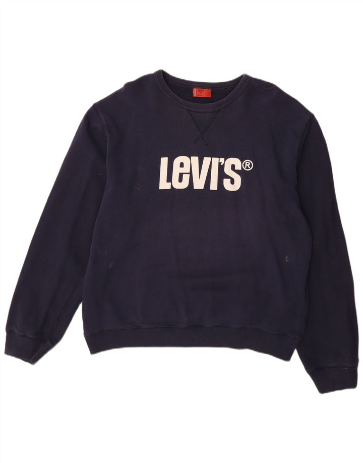 LEVI'S Herren-Sweatshirt mit Grafik, groß, marineblau, Baumwolle