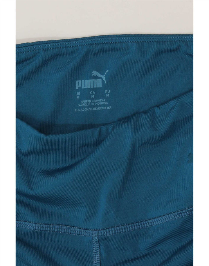 Puma Womens Graphic Leggings UK 12 Mittelblaues Colourblock-Polyester