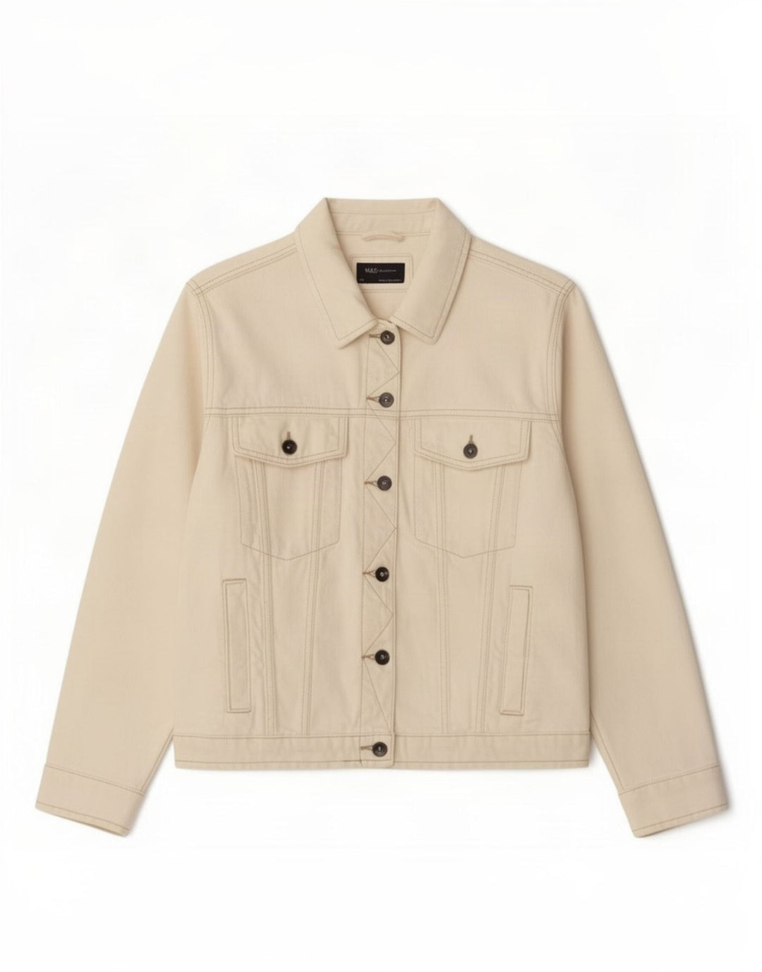 Marks & Spencer Damen Jeansjacke UK 24 4XL Off White Cotton
