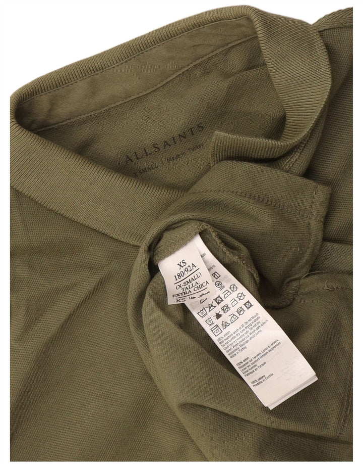 All Saints Herren Poloshirt XS Khaki Baumwolle