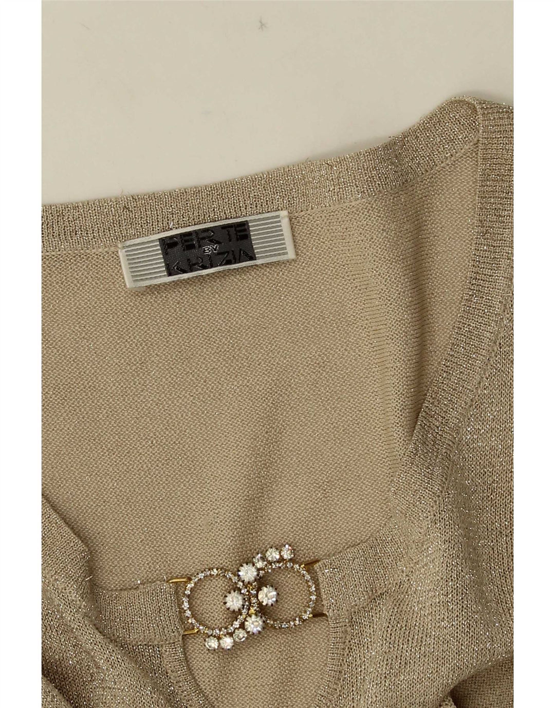 Perte by Krizia Damen Top 3/4 Ärmel UK 12 Medium Beige