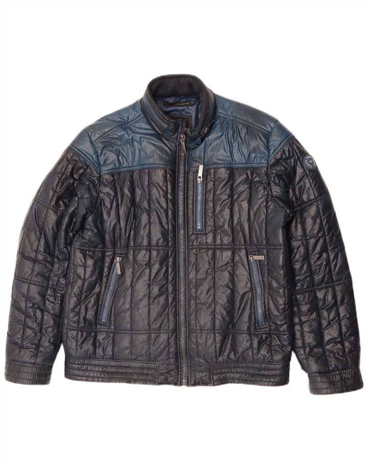 Calvin Klein Jeans Herren Wattierte Jacke UK 44 2XL Marineblau Farbblock