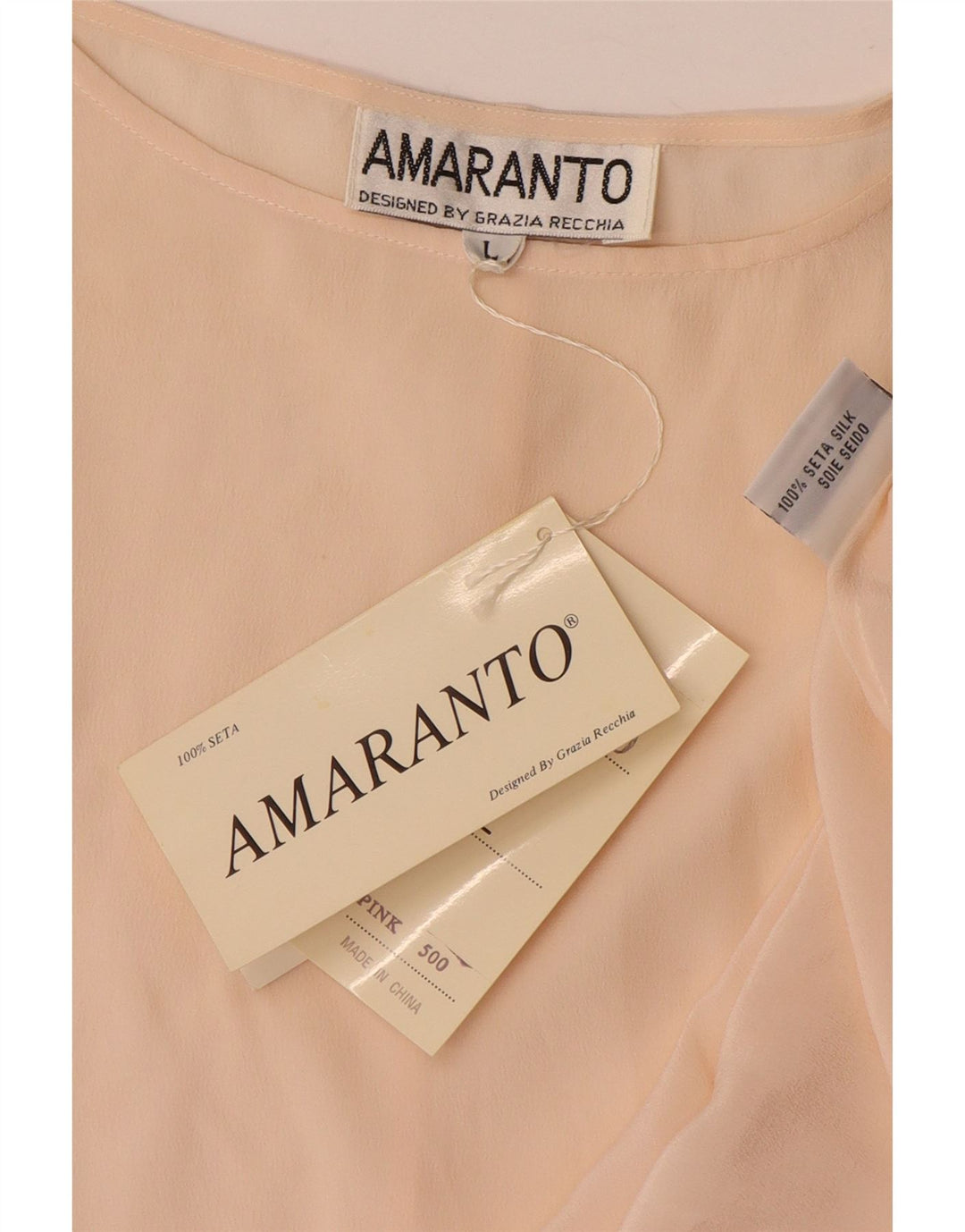 Amaranto Damen-Blusenoberteil in Übergröße, UK-Größe 46, Größe L, Beige, Seide