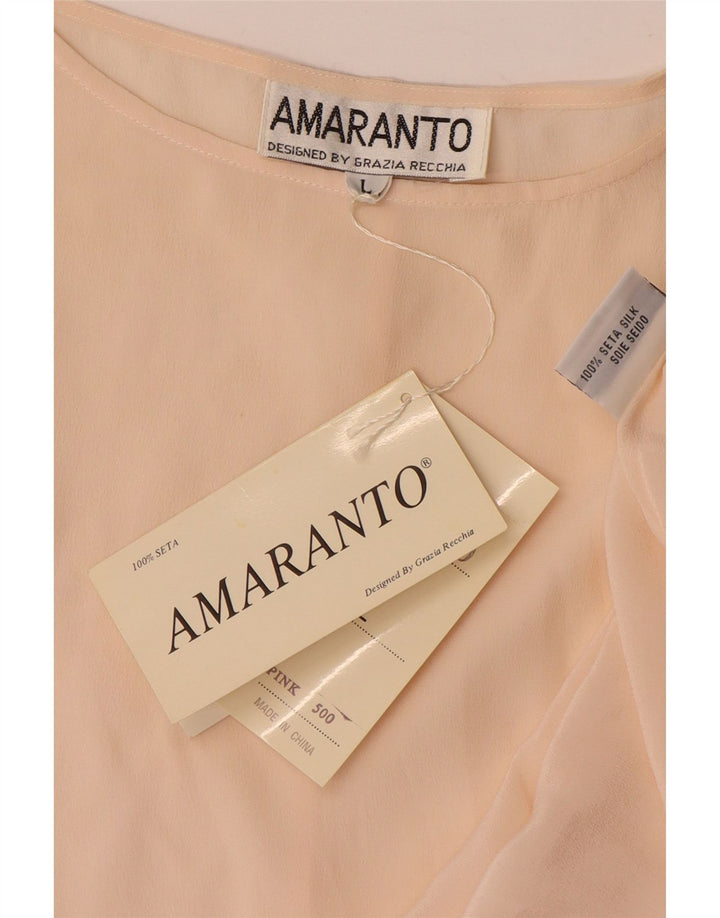 Amaranto Damen-Blusenoberteil in Übergröße, UK-Größe 46, Größe L, Beige, Seide