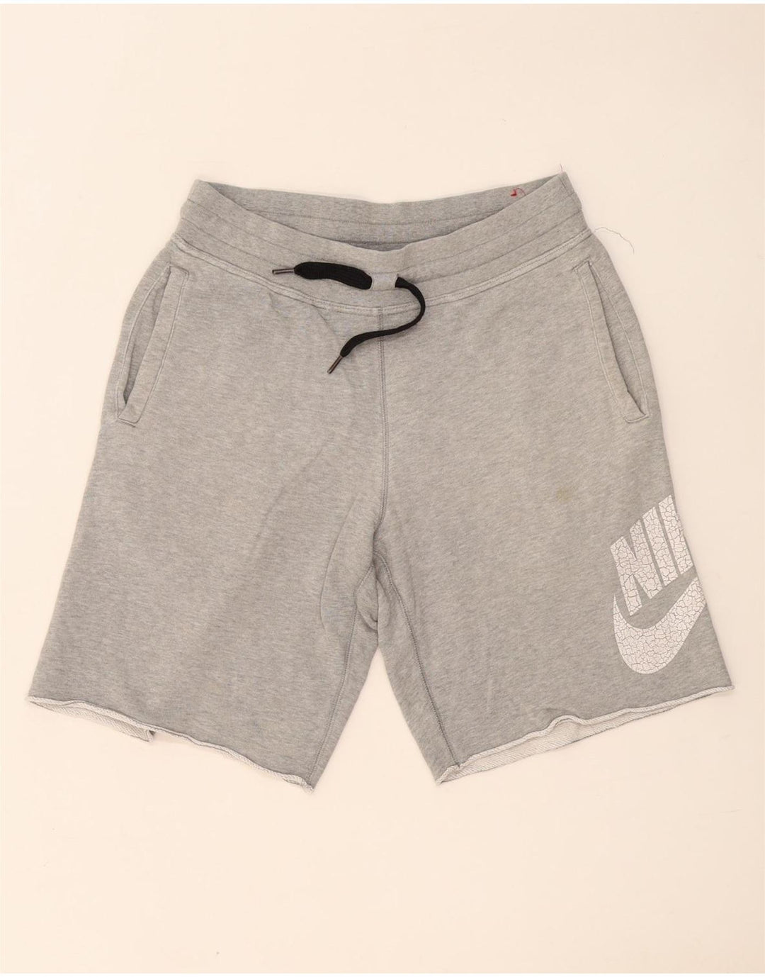 Nike Herren-Sportshorts mit Grafik, mittelgraue Baumwolle