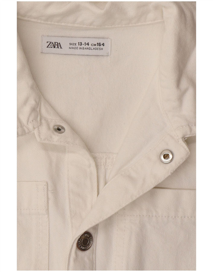 Zara Kurzarm-Jeans-Playsuit für Mädchen, 13–14 Jahre, Weiß