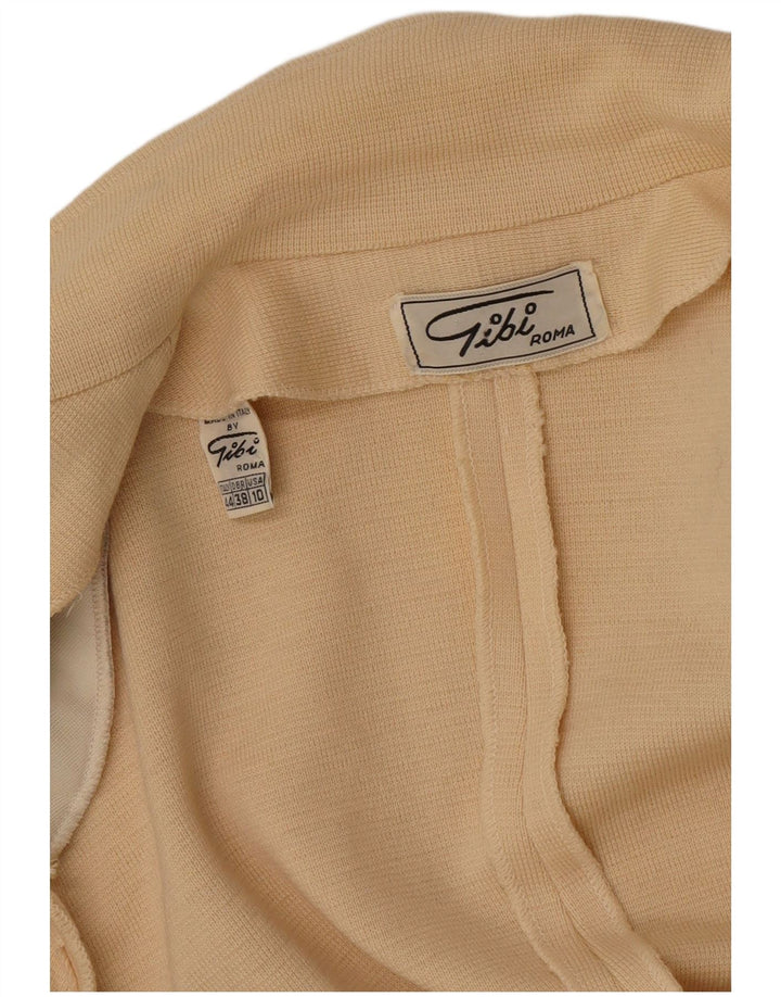 Gibi Damen-Strick-Zweireiher-Blazer-Jacke, IT 44, mittelbeige Wolle