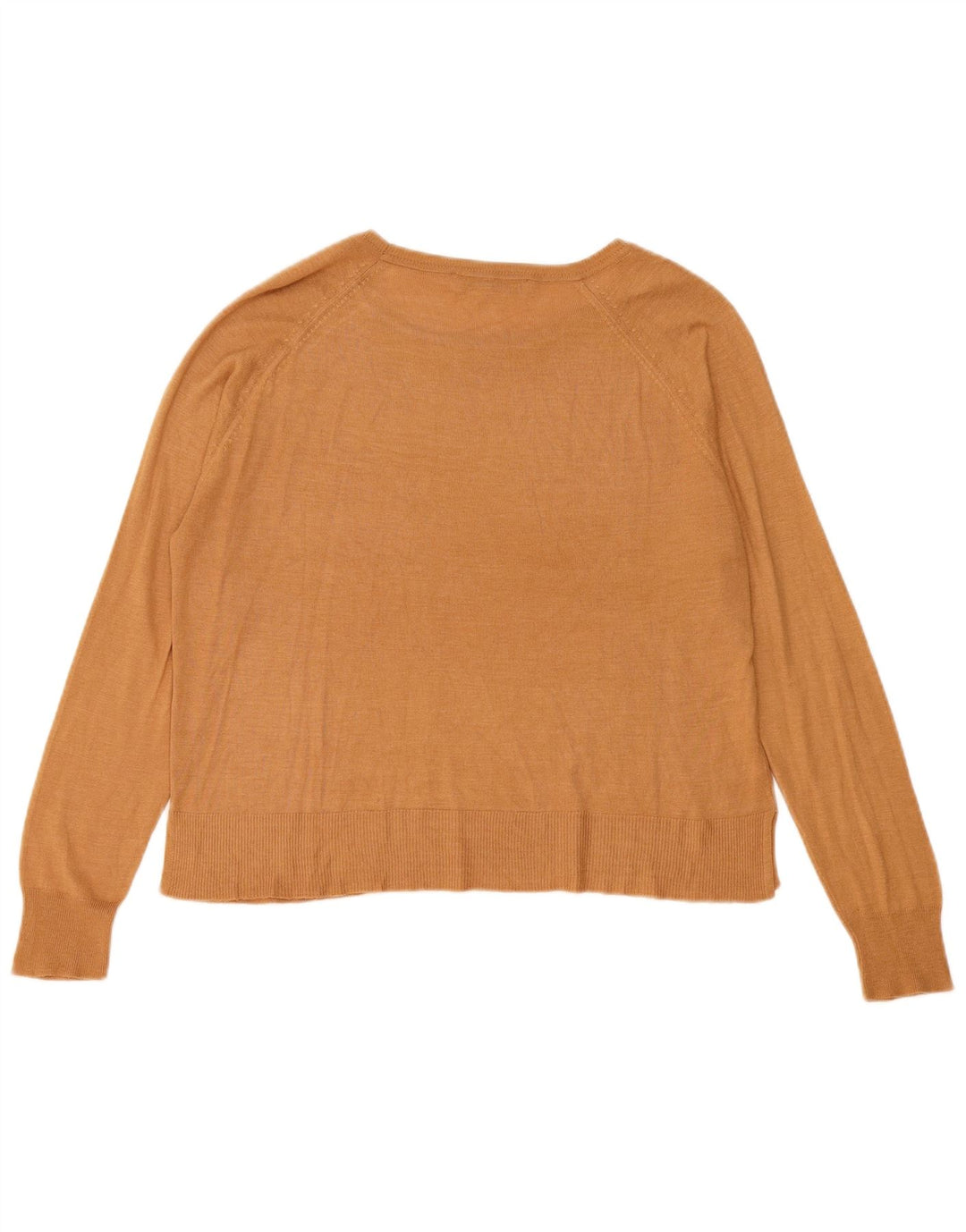 Zara Damen-Pullover mit U-Boot-Ausschnitt, Gr. 14, Mittelbeige