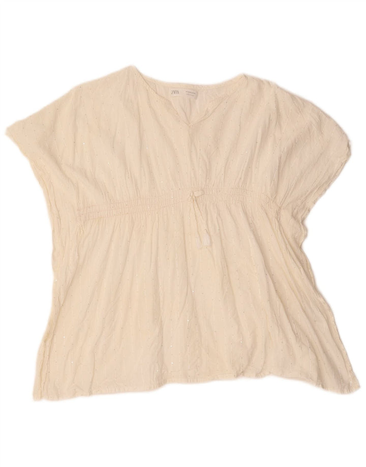 ZARA Damen-Bluse mit Fledermausärmeln, Gr. 46, Weiß
