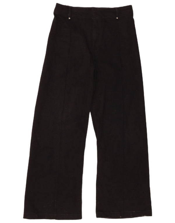 Zara Damen-Freizeithose mit weitem Bein, EU 44, XL, B34, L30, schwarze Baumwolle