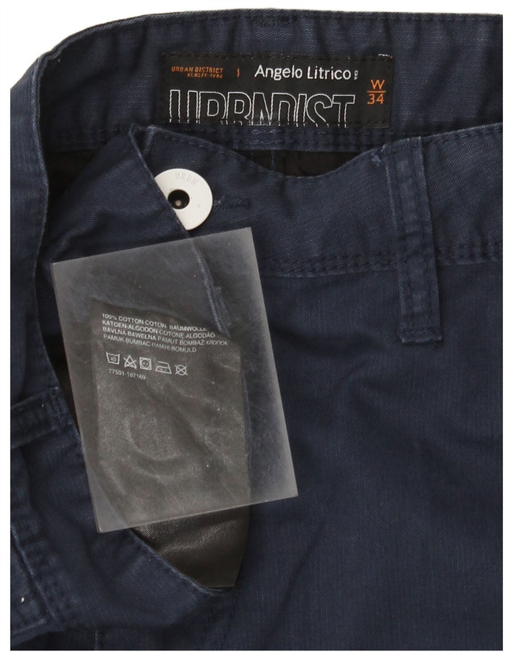 Angelo Litrico Herren Cargo-Shorts W34 Große marineblaue Baumwolle