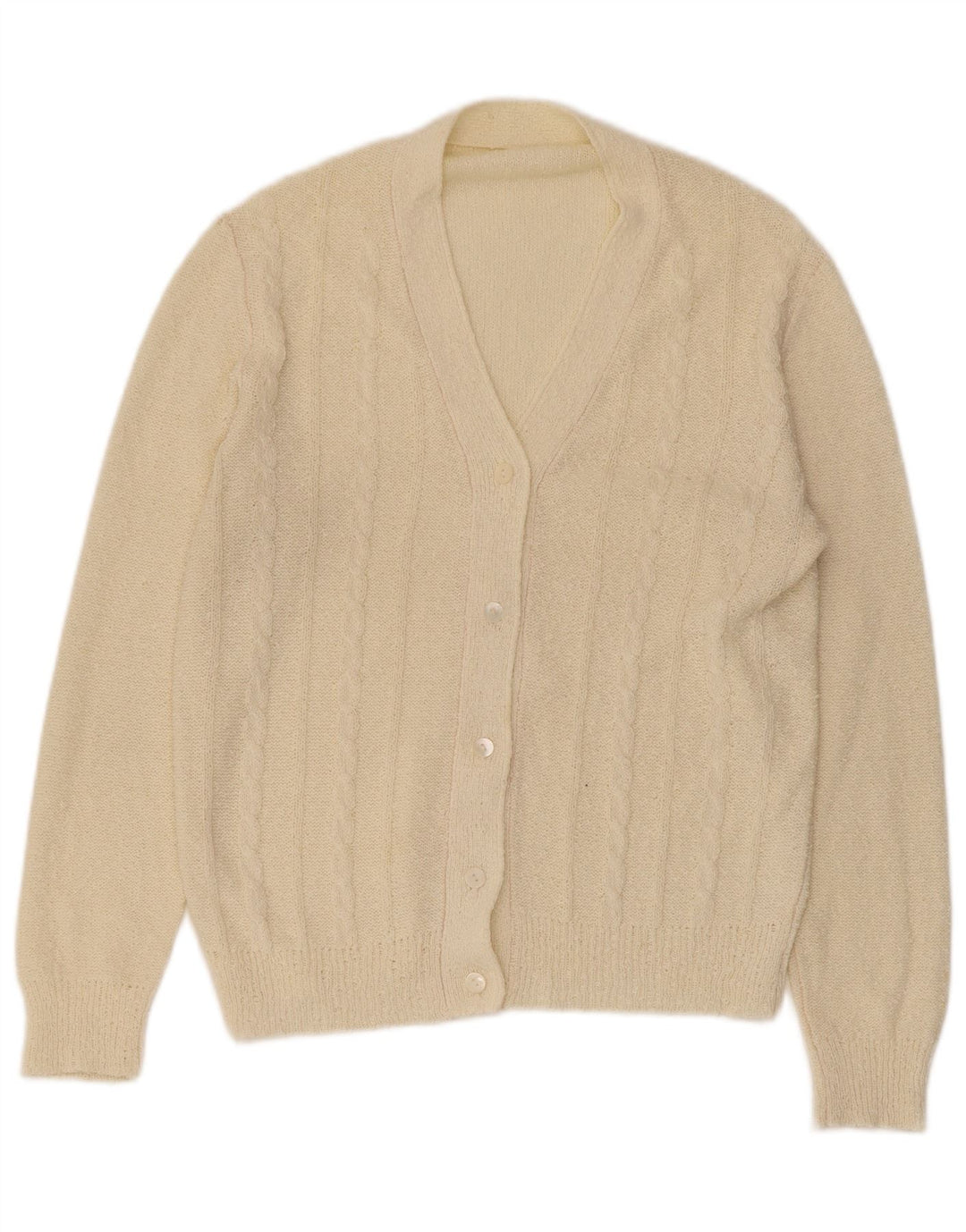 Vintage Damen Cardigan Pullover UK 14 Medium Beige