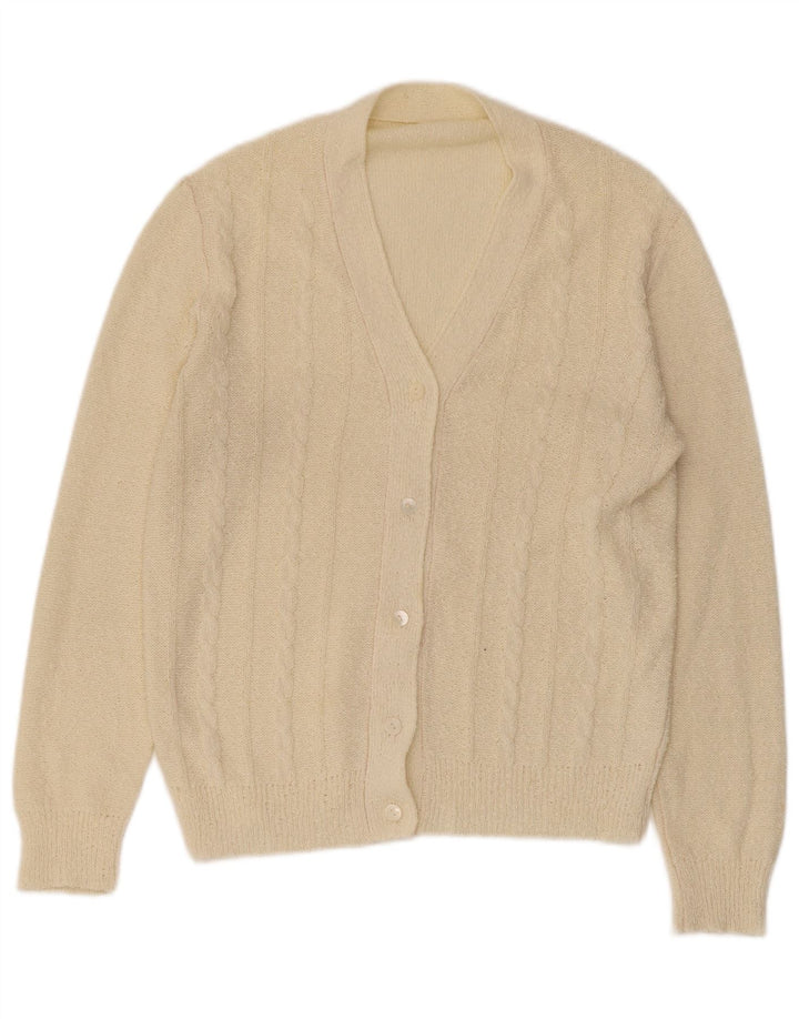 Vintage Damen Cardigan Pullover UK 14 Medium Beige