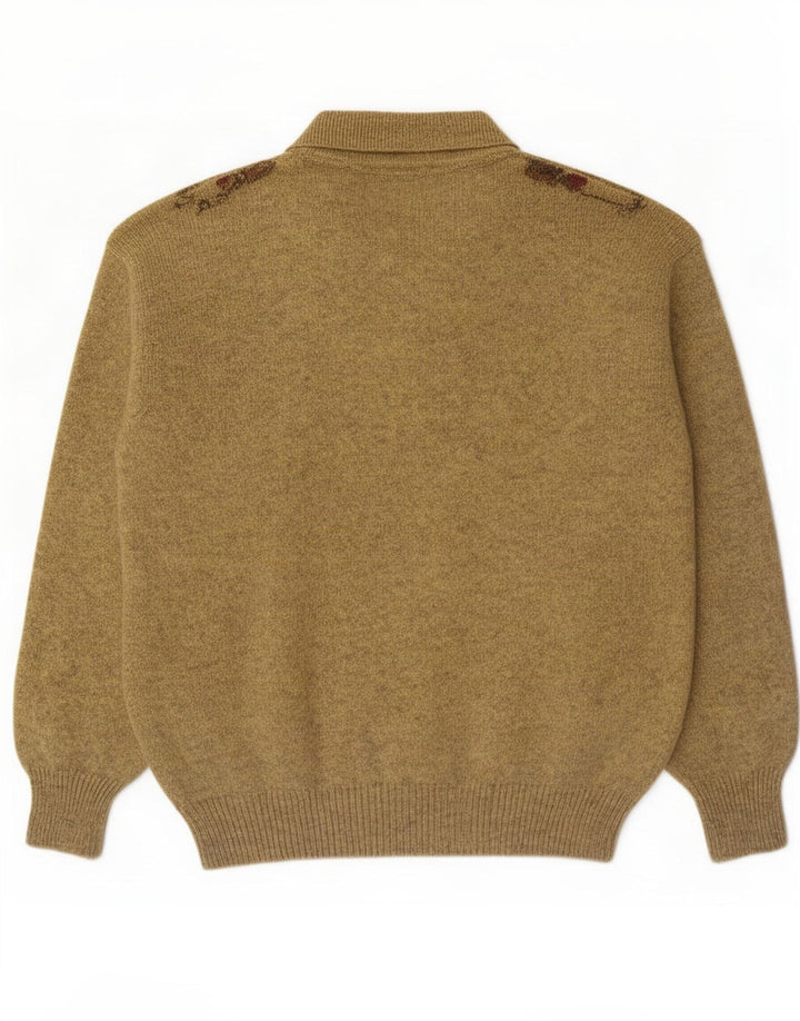 Hemmond Herren-Pullover mit Rollkragen, Mittelgelb, Argyle-Muster/Diamantmuster