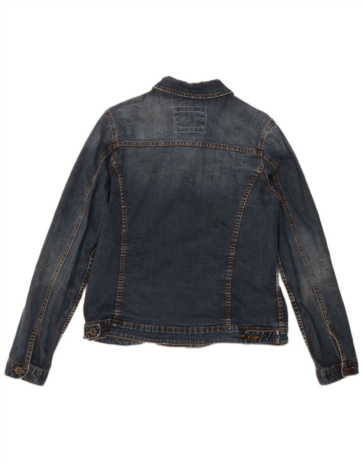 Fat Face Damen Jeansjacke UK 14 Mittelblaue Baumwolle
