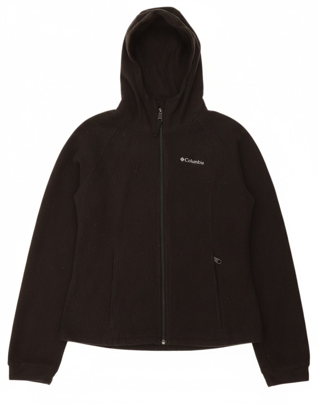 COLUMBIA Boys Hooded Fleece Jacket 11-12 Years Black